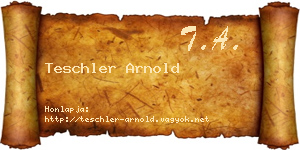 Teschler Arnold névjegykártya